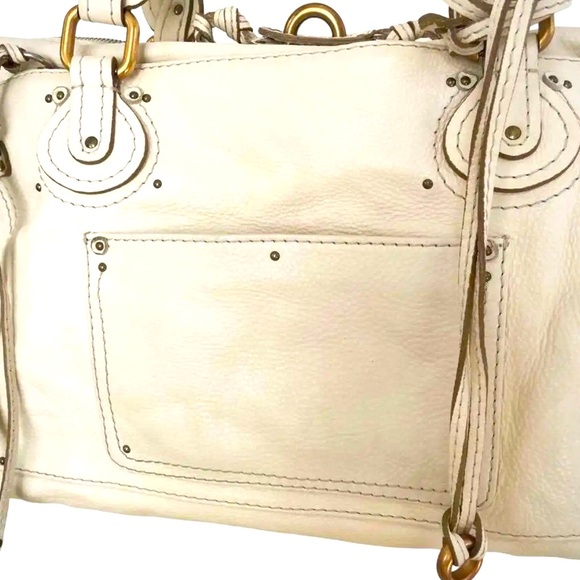 Chloe Tote Boston Bag Shoulder Bag Leather Ivory women's made in Italy 🇮🇹 - Picture 2 of 9